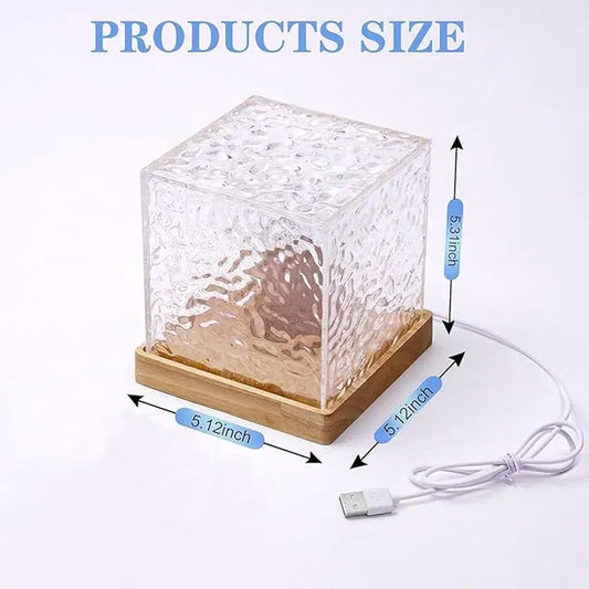 **Dynamic Water Ripple Projection Light | USB Portable Ocean Wave Night Lamp | LED Ambient Light for Bedroom & Home Decor**