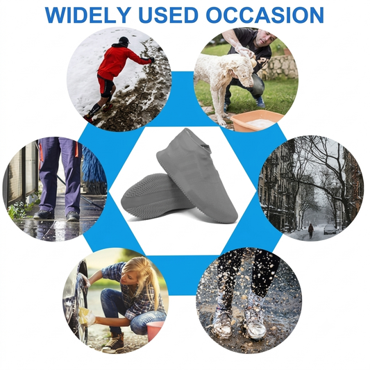 **Waterproof Shoe Covers | Reusable Silicone Rain Shoe Covers for Men, Women & Kids | Waterproof Overshoe Protection**