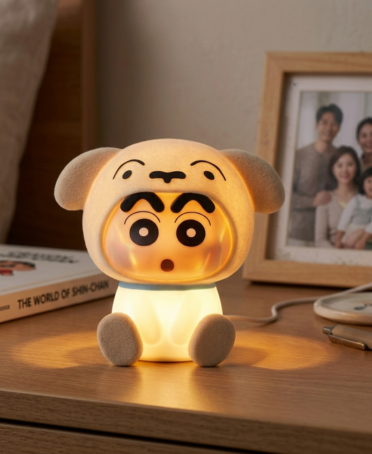 **Shin-chan Shiro LED Night Light Lamp | Cute Cartoon Character Bedside Lamp | Soft Glow Decorative Night Light for Kids & Bedroom**